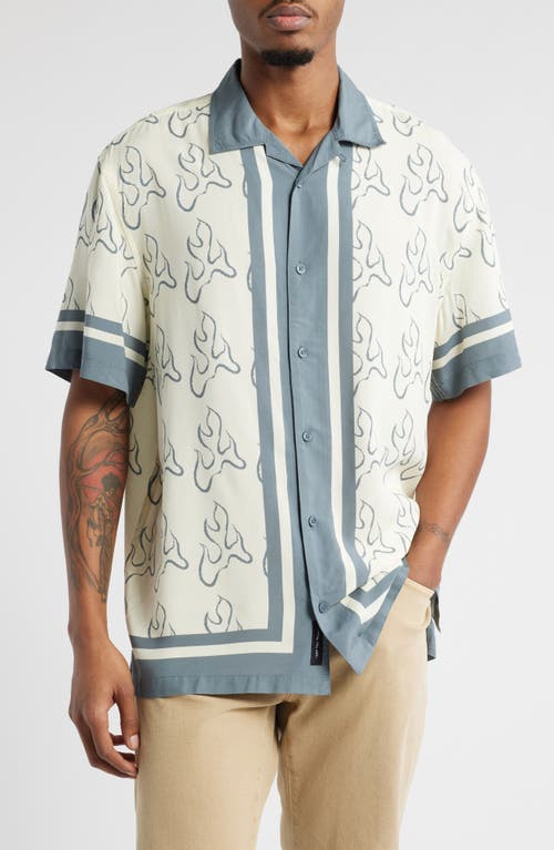 VANS VANS BLAZE PRINT BORDERED CAMP SHIRT 