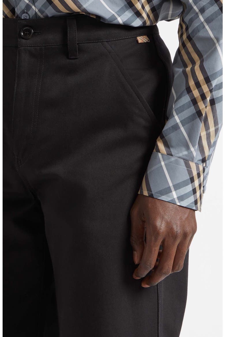 Arthur Cotton Twill Trousers, Alternate, color, BLACK
