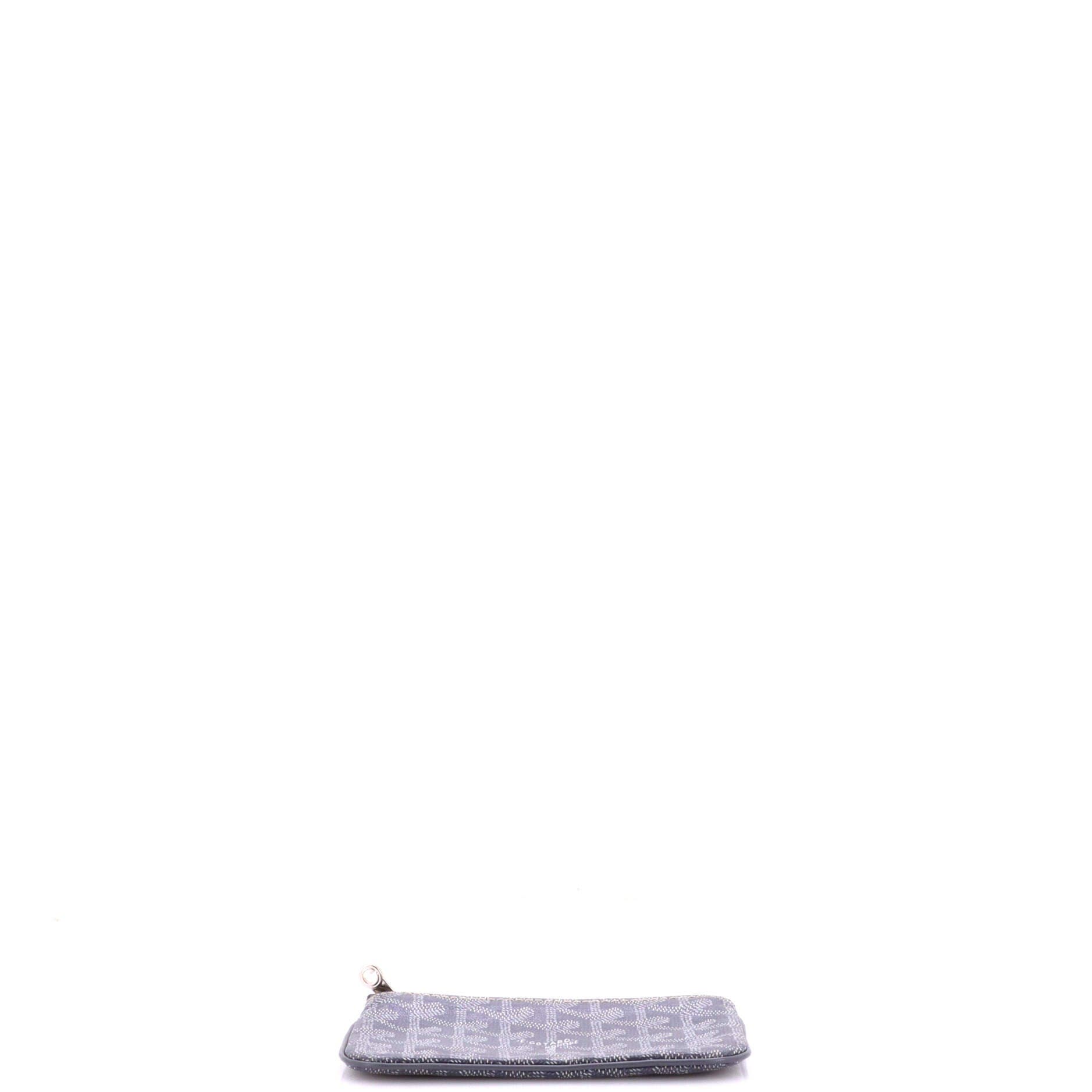 Pre-Owned Goyard Senat Zip Pouch Coated Canvas Mini, Alternate, color, Gray