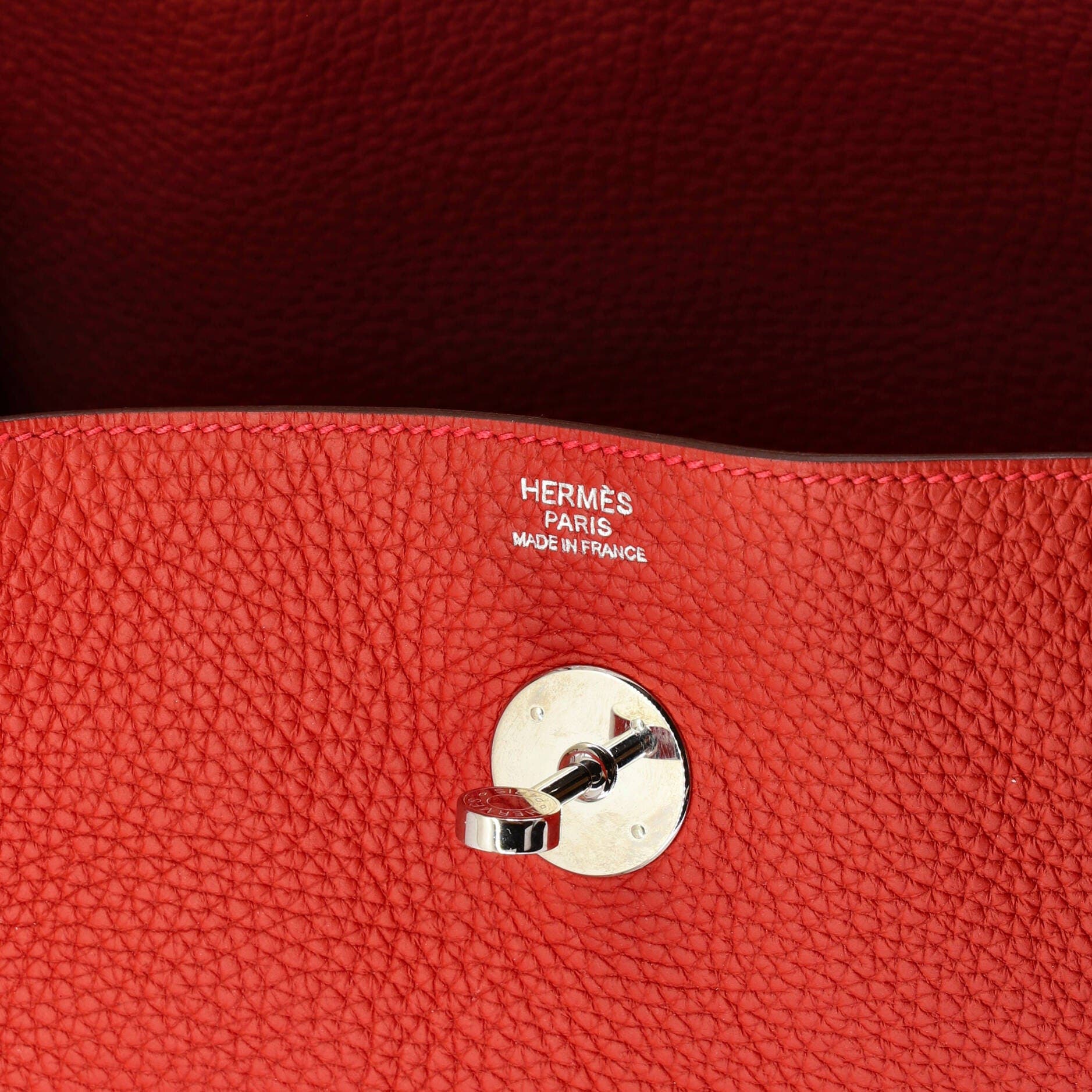 Pre-Owned Hermes Lindy Bag Clemence 30, Alternate, color, Rouge Casaque