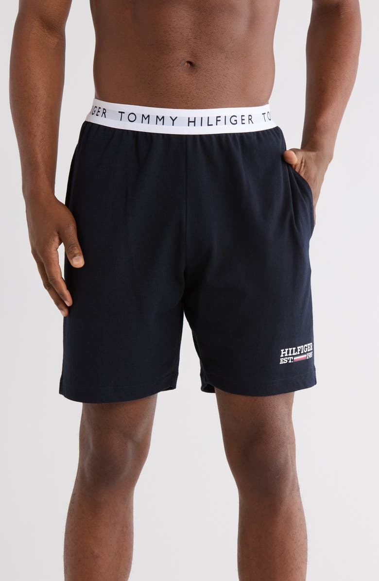 Tommy Hilfiger Piqué Lounge Shorts, Main, color, Navy