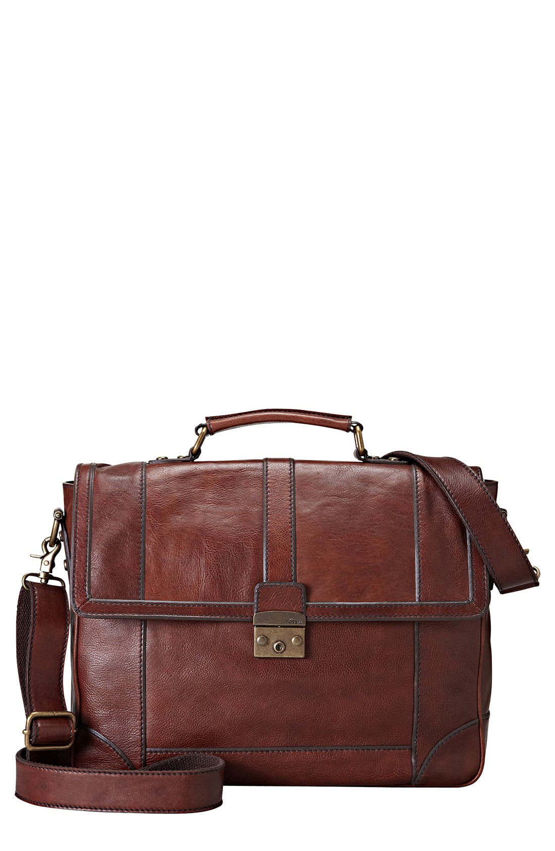 'Lineage' Messenger Bag, Main, color, BROWN