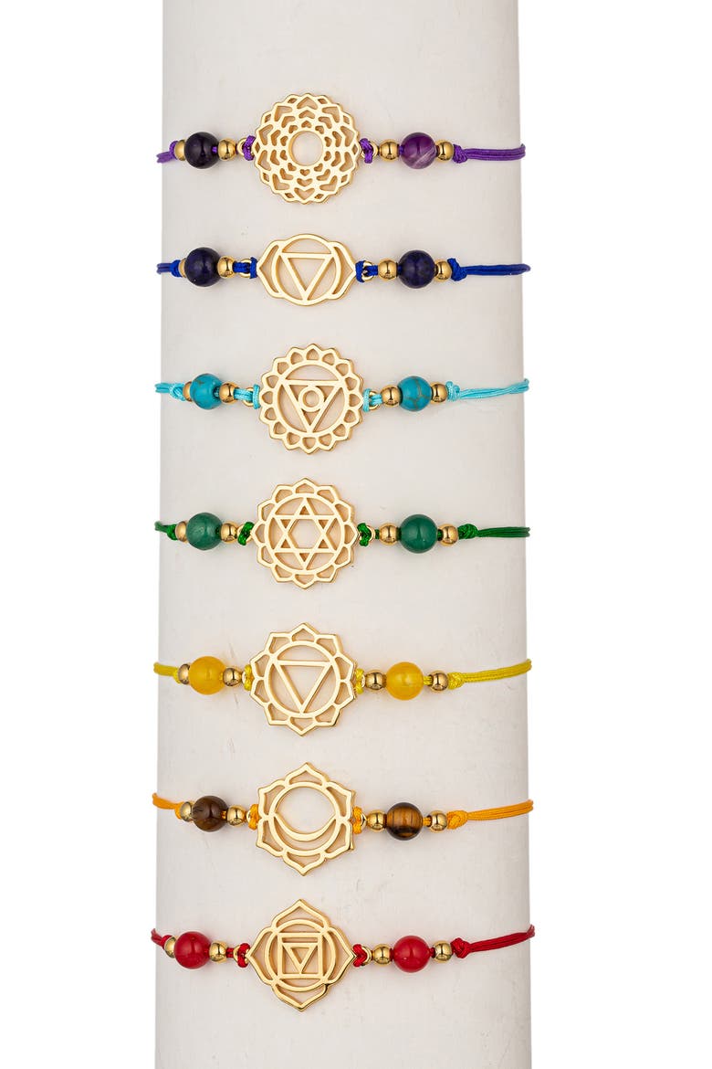 Chakra Bracelet - Set of 7, Alternate, color, GOLD