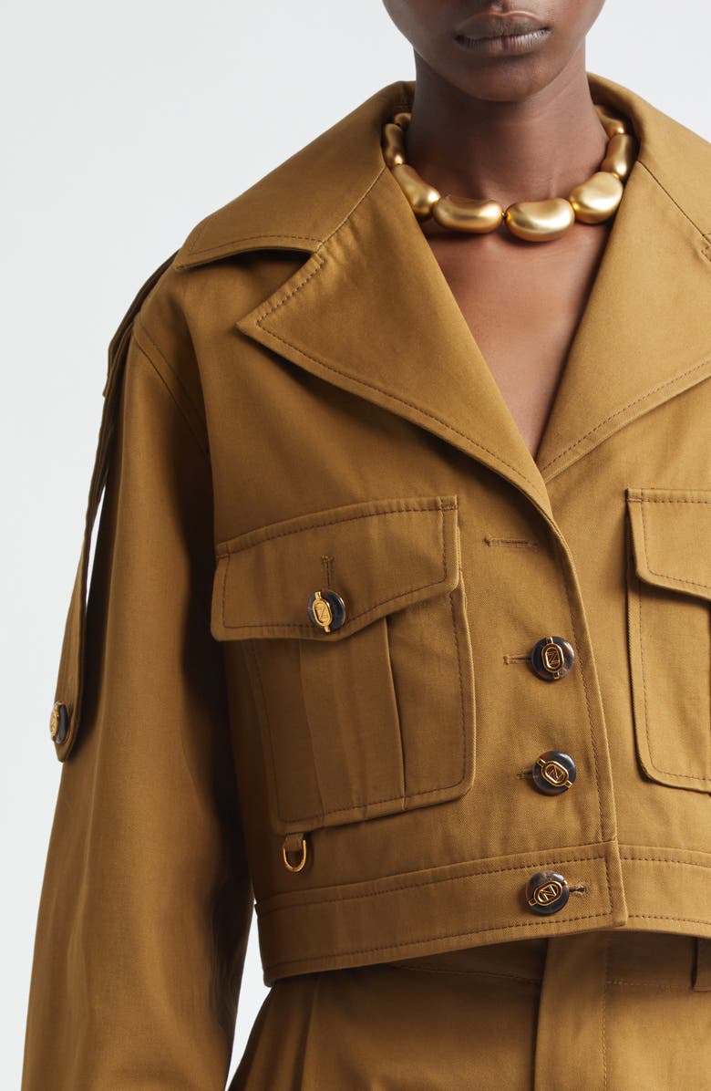 Zimmermann Kindred Spirit Luna Cotton Drill Cargo Jacket, Alternate, color, Dark Khaki