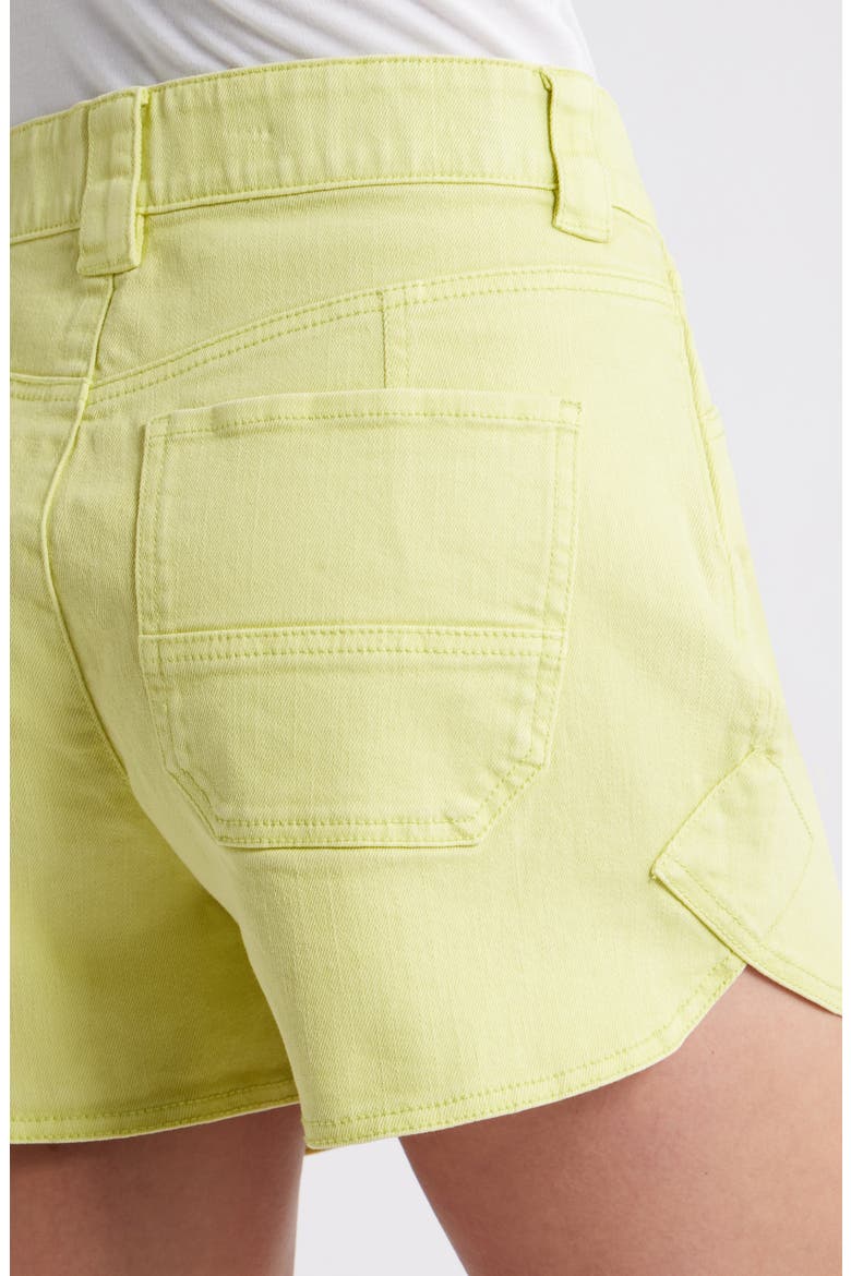 Skyrise Dolphin Hem Denim Shorts, Alternate, color, LM-LIME