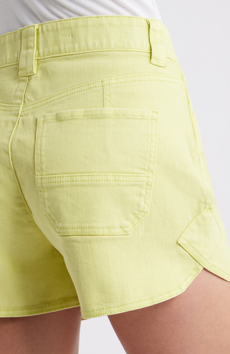 Wit & Wisdom Skyrise Dolphin Hem Denim Shorts, Alternate, color, Lime