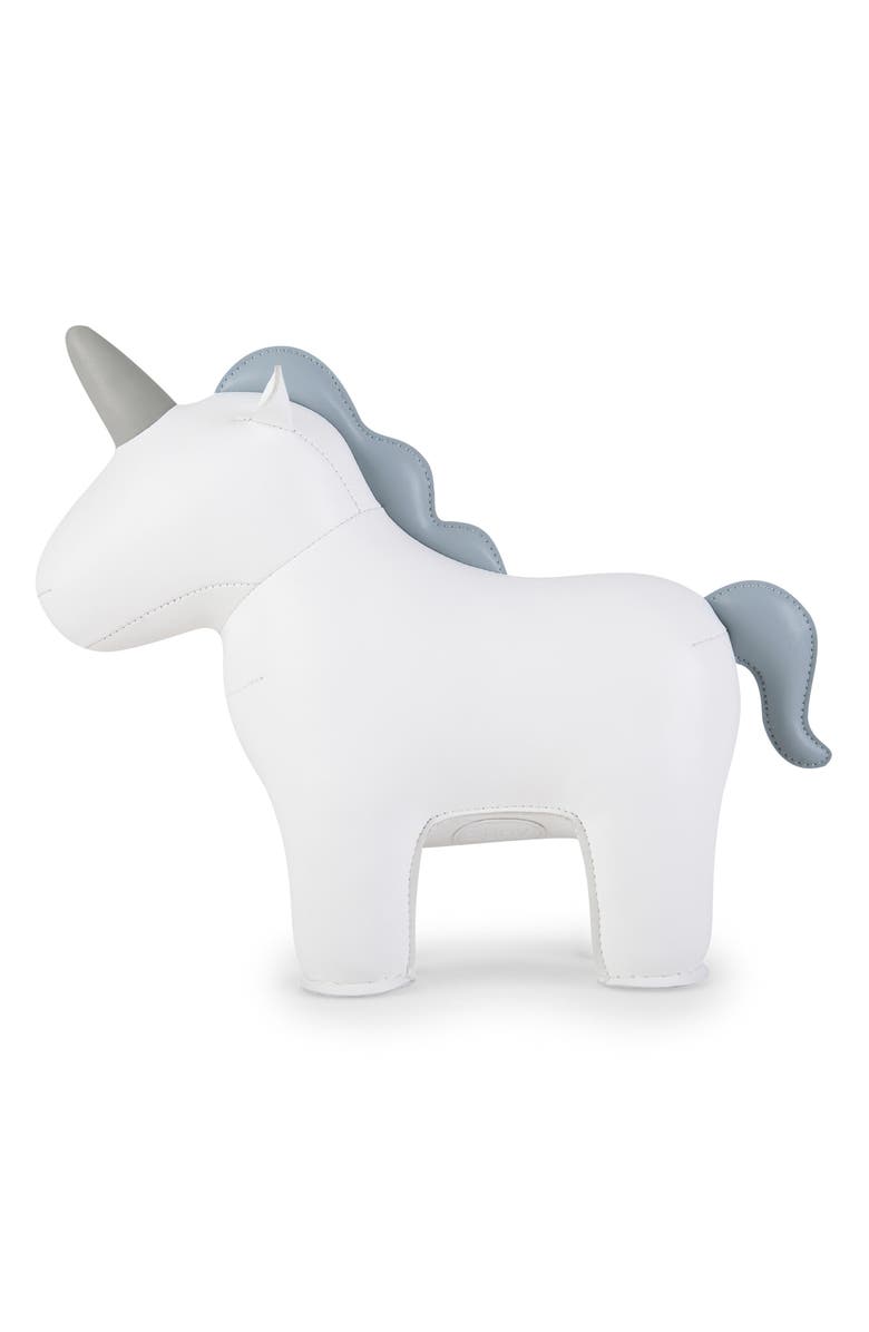 Zuny Unicorn Bookend, Alternate, color, White Smoky Blue