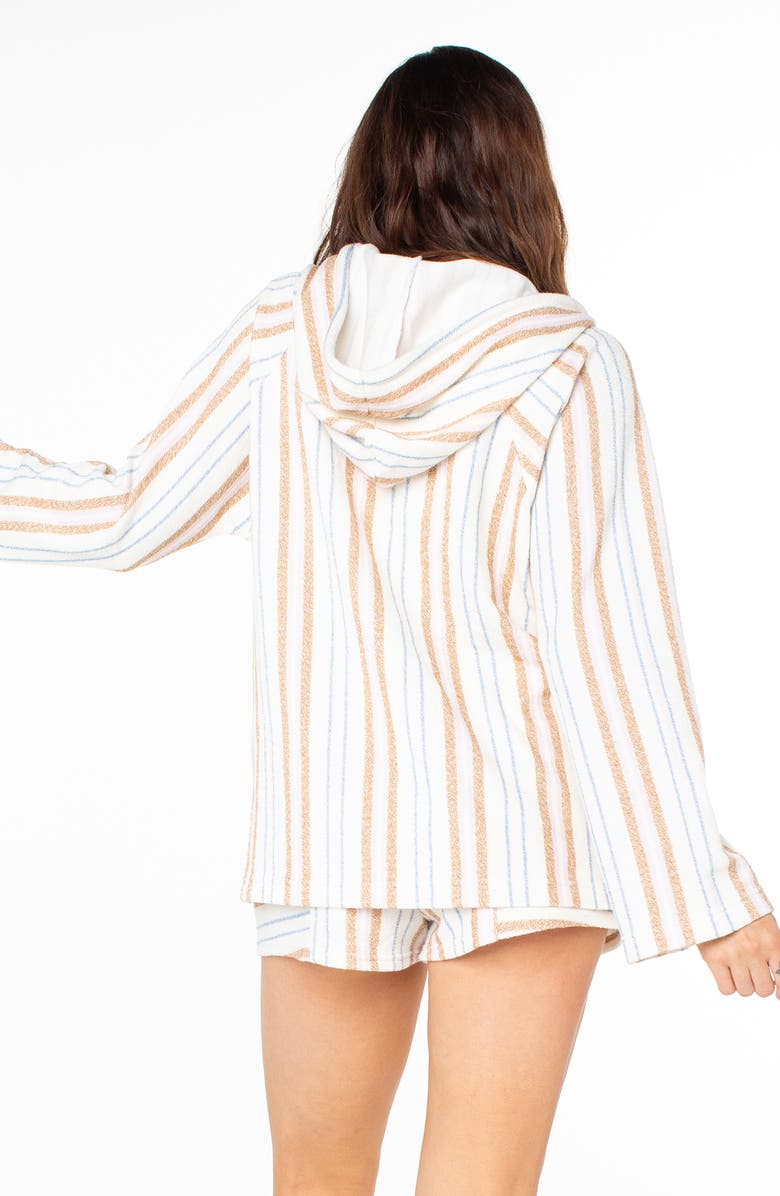 Roxy Wild & Free Stripe Pullover Hoodie, Alternate, color, Egret