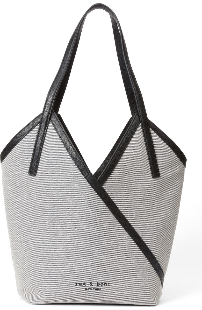 rag & bone Small Alix Leather Trim Canvas Carryall Tote, Main, color,