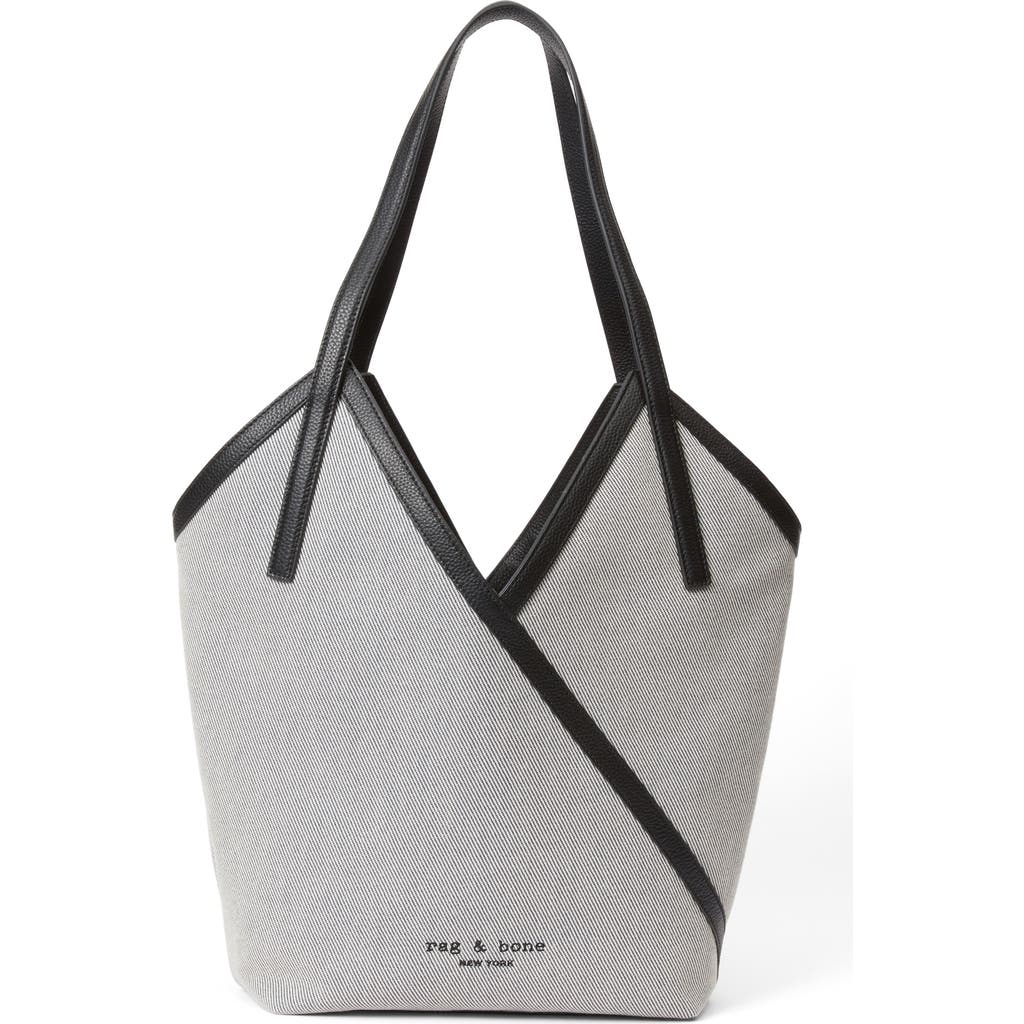 Rag & Bone Small Alix Leather Trim Canvas Carryall Tote In Black