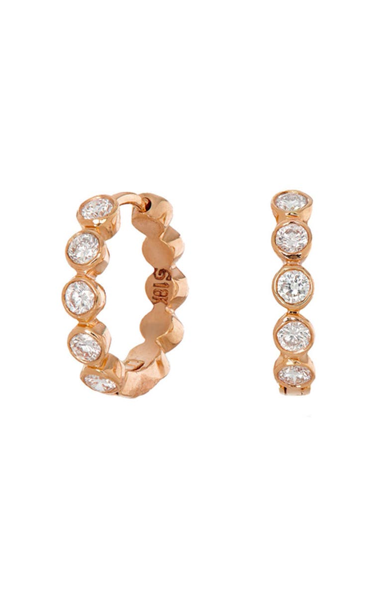 Sethi Couture Modern Diamond Bezel Hoop Earrings, Main, color, Rose Gold