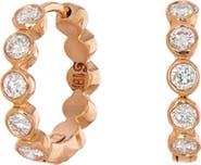 Sethi Couture Modern Diamond Bezel Hoop Earrings