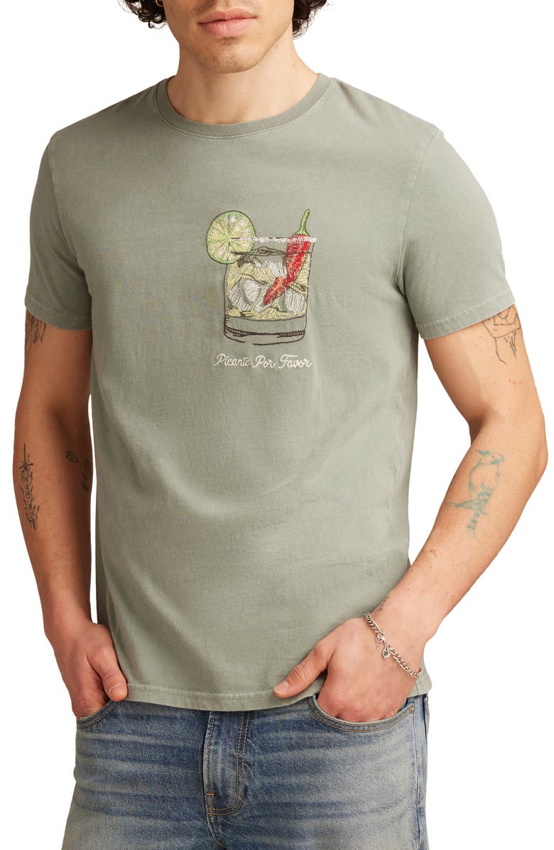 Lucky Brand Lucky Cocktail Embroidered T-Shirt, Main, color, 