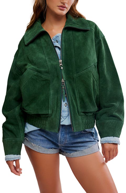 Desert Moon Suede Bomber Jacket