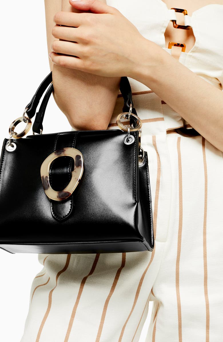 Topshop Storm Buckle Shoulder Handbag, Alternate, color,