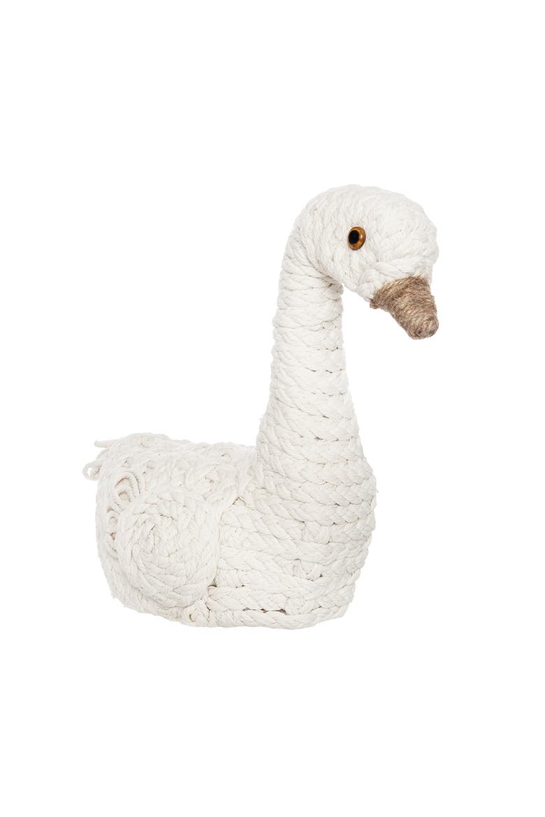 Woven Swan Figurine, Main, color, White
