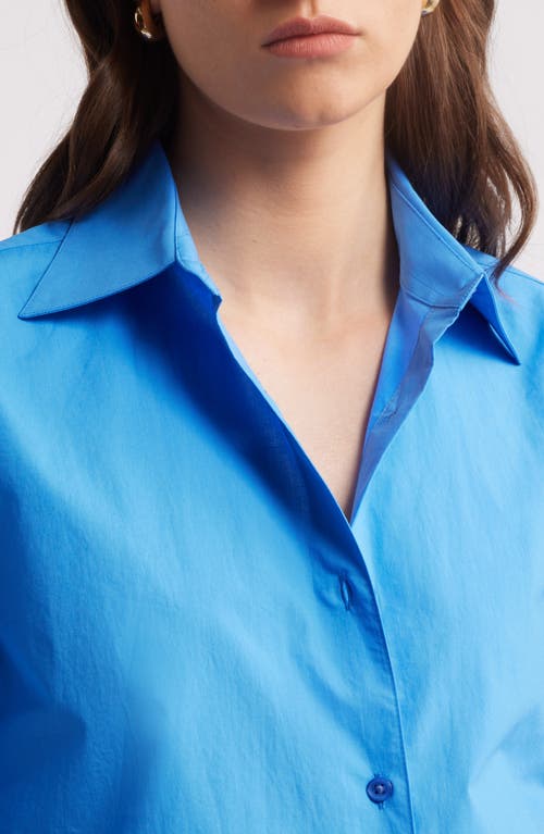 Nordstrom Cotton Poplin Button-up Shirt In Blue