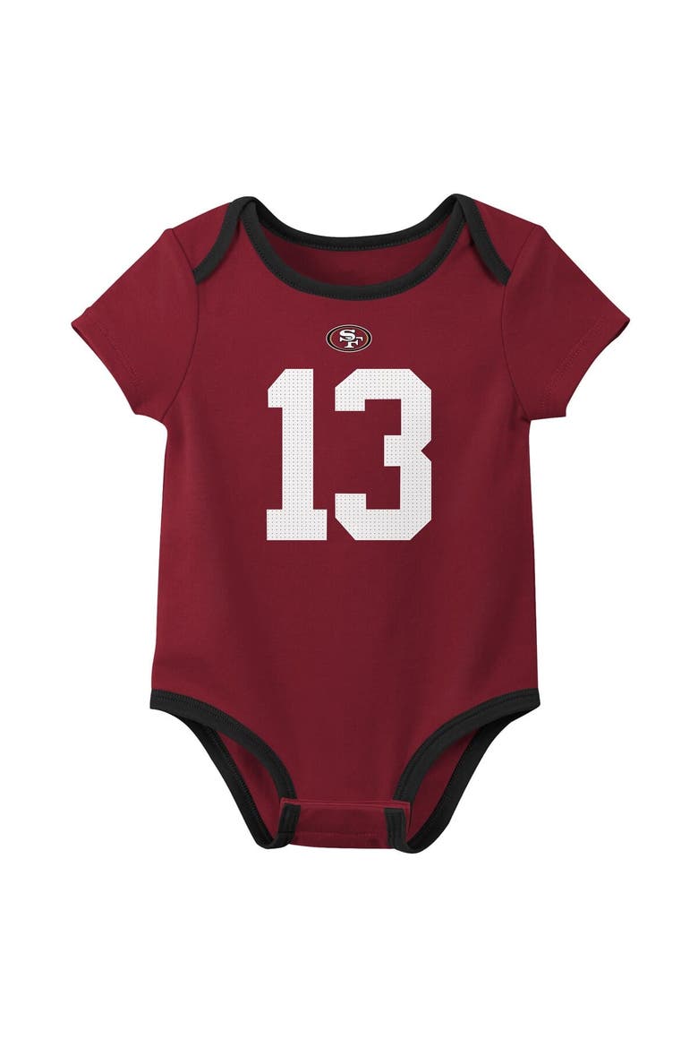 Newborn & Infant Nike Brock Purdy San Francisco 49ers Name & Number 3-Pack Bodysuit Set, Alternate, color, Scarlet