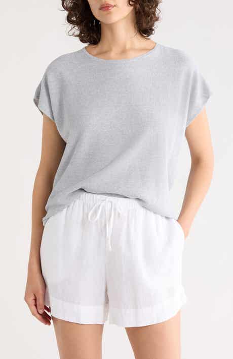 Cap Sleeve Organic Linen & Organic Cotton Sweater