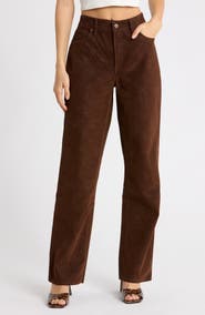 Good American Better Than Suede Good True High Waist Straight Leg Faux Leather Pants