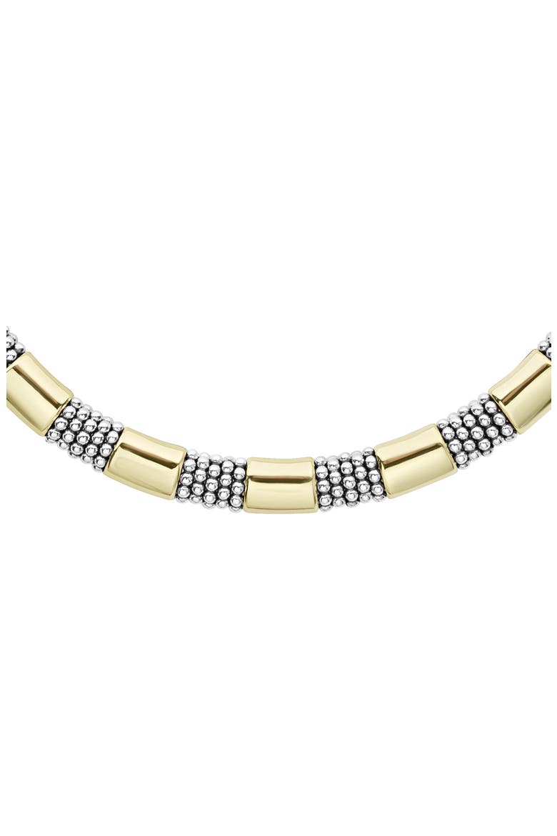 Signature Caviar High Bar Rope Collar Necklace, Alternate, color, SILVER/ GOLD