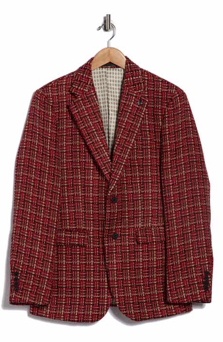 T.R. PREMIUM Slim Fit Plaid Stretch Sport Coat