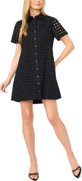 CeCe Cotton Eyelet Mini Shirtdress