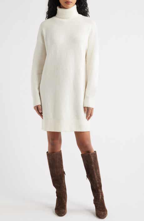 MANGO Taldote Turtleneck Long Sleeve Sweater Dress