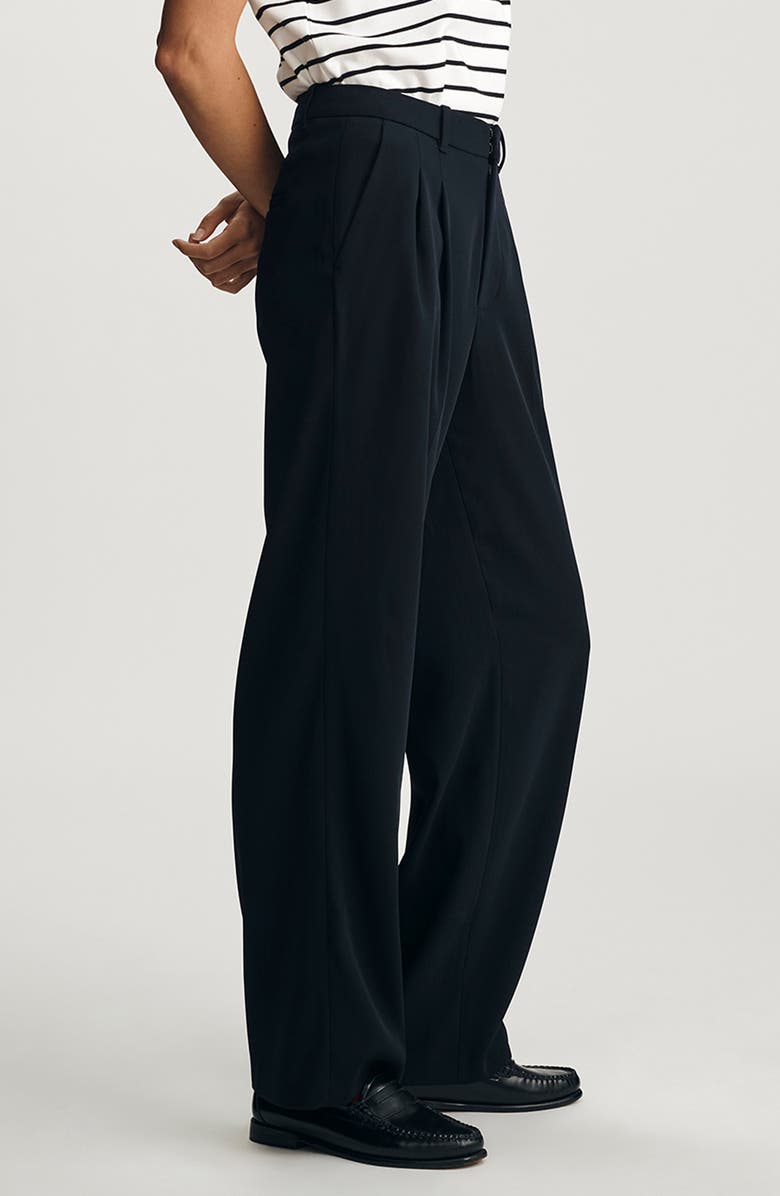 Mavi Jeans Pleated Straight Leg Pants, Alternate, color, Dark Navy