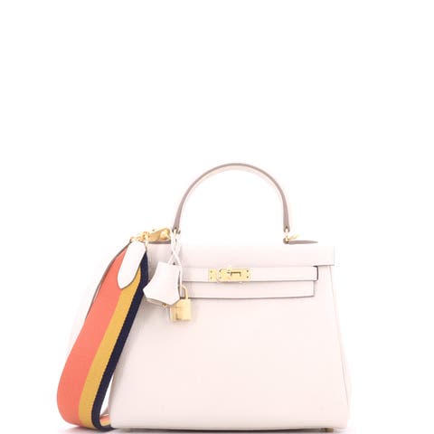 Rocabar Kelly Handbag Light Togo With Gold Hardware 25