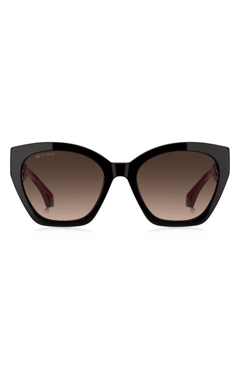 55mm Rectangular Cat Eye Sunglasses