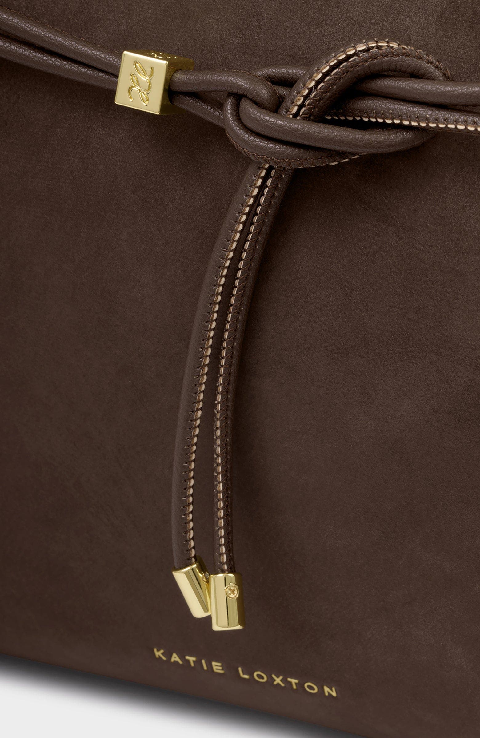 Katie Loxton Lori Suedette Tote Bag, Alternate, color, Chocolate