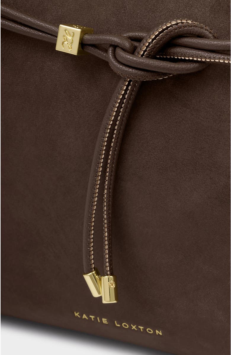 Katie Loxton Lori Suedette Tote Bag, Alternate, color, Chocolate