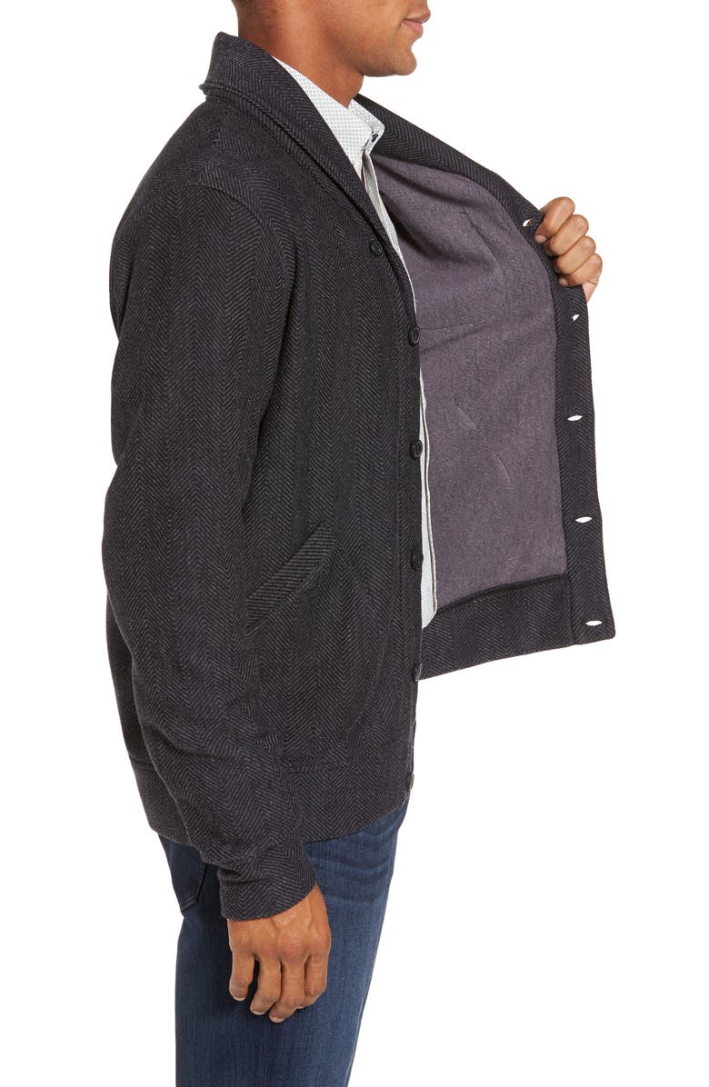 NORDSTROM MEN'S SHOP Fleece Lined Shawl Collar Cardigan, Alternate, color, 