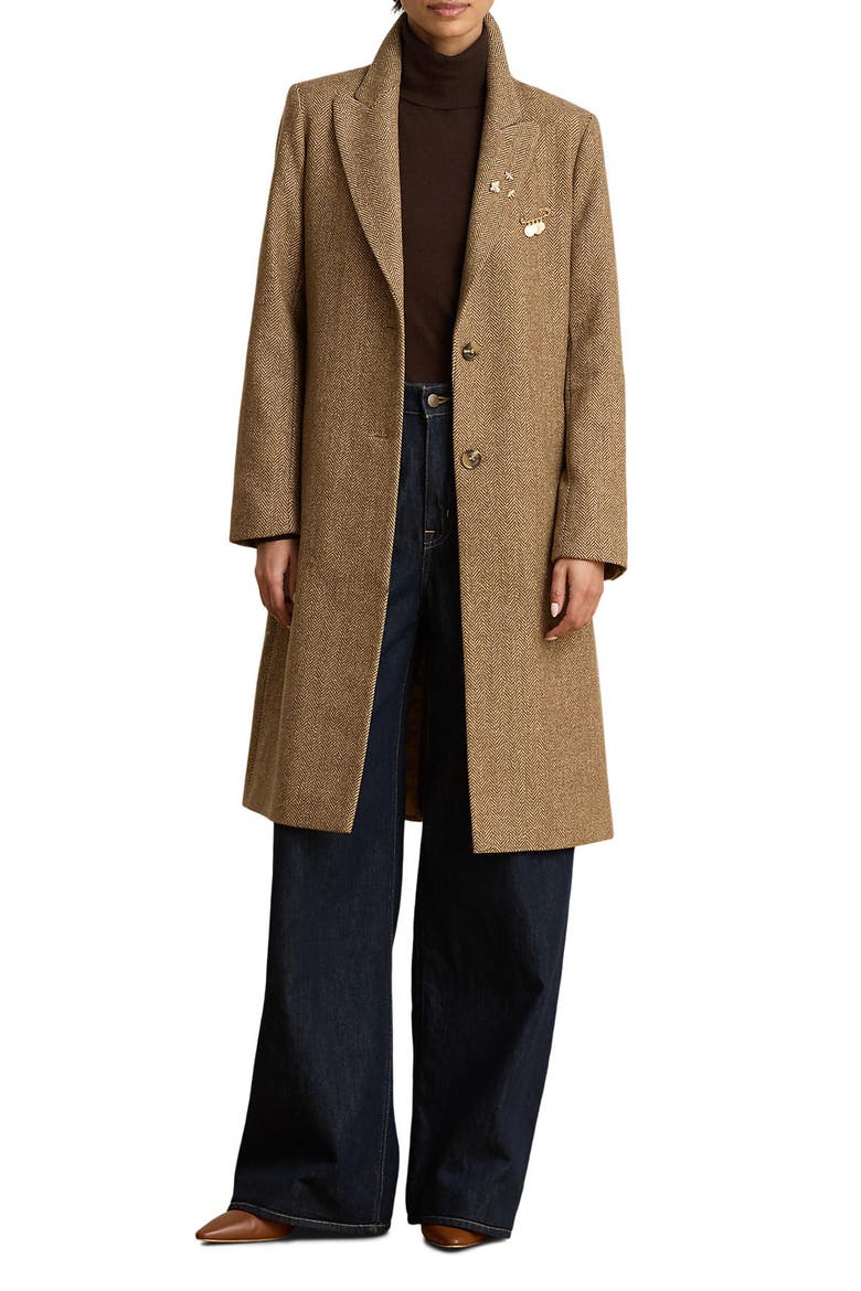 Lauren Ralph Lauren Wool Blend Tweed Coat (Women) | Nordstrom
