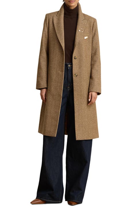 Wool Blend Tweed Coat
