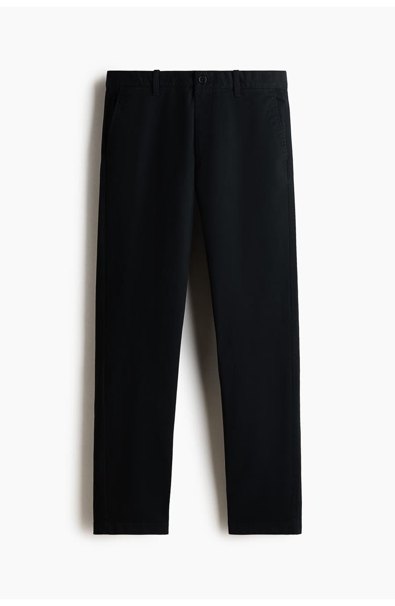H&M Slim Fit Cotton Chinos, Main, color, Black