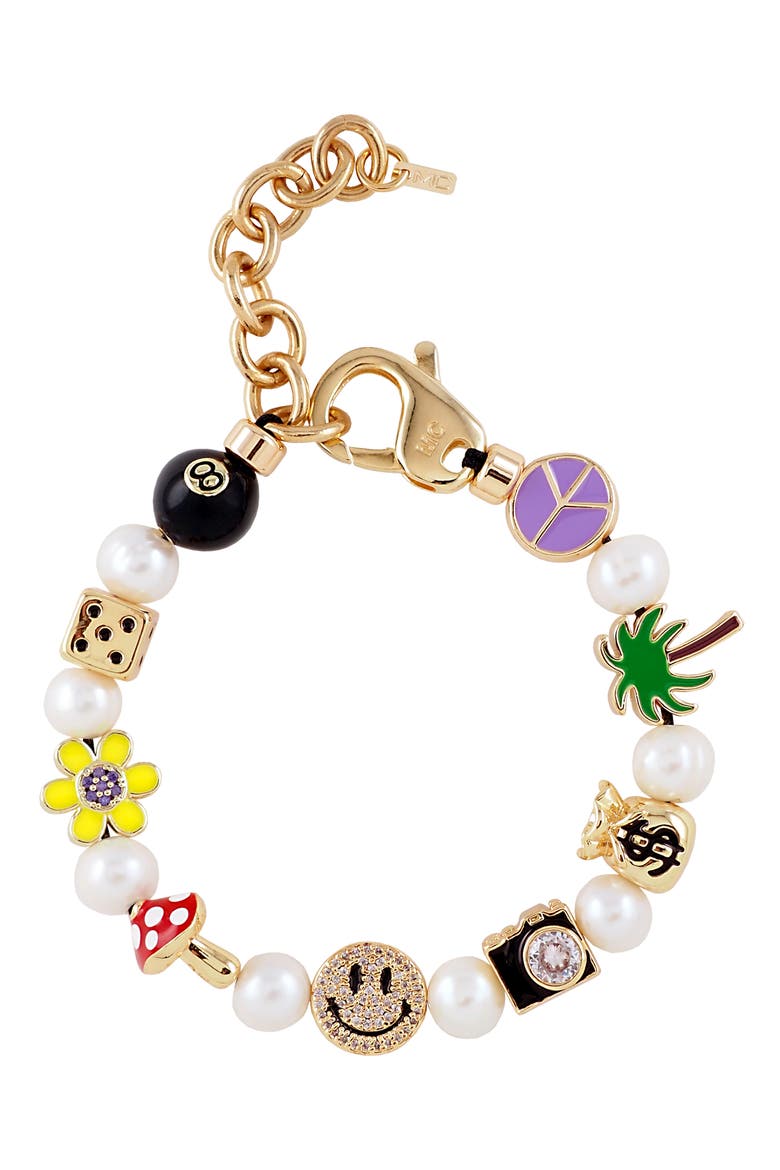 Famous Beaded Bracelet, Main, color, GOLD