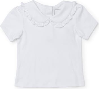 Girls Short Sleeve Peter Pan Collar Polo Shirt
