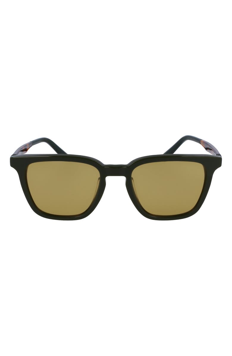 FERRAGAMO Timeless Modified 52mm Rectangular Sunglasses, Main, color, Dark Green