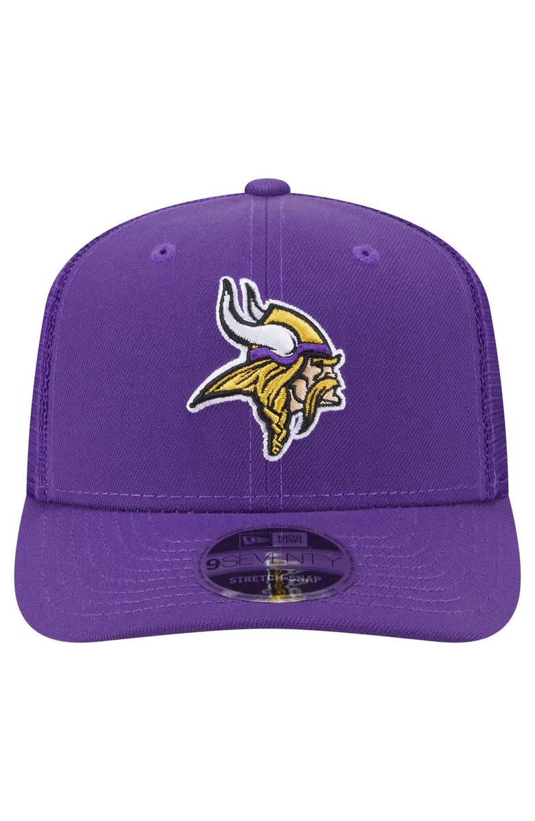 New Era Men's New Era Purple Minnesota Vikings Main Trucker 9SEVENTY Stretch-Snap Hat, Alternate, color, 