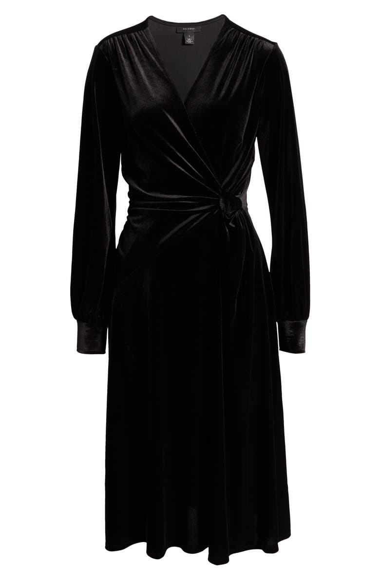 Halogen<sup>®</sup> Velvet Faux Wrap Dress, Alternate, color, 