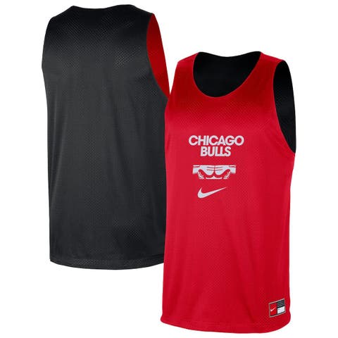 Men's Nike Red/Black Chicago Bulls Courtside Reversible Mesh Practice Jersey