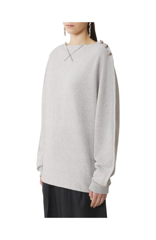 Lanvin Button-detailed Boat-neck Sweater In Burgundy