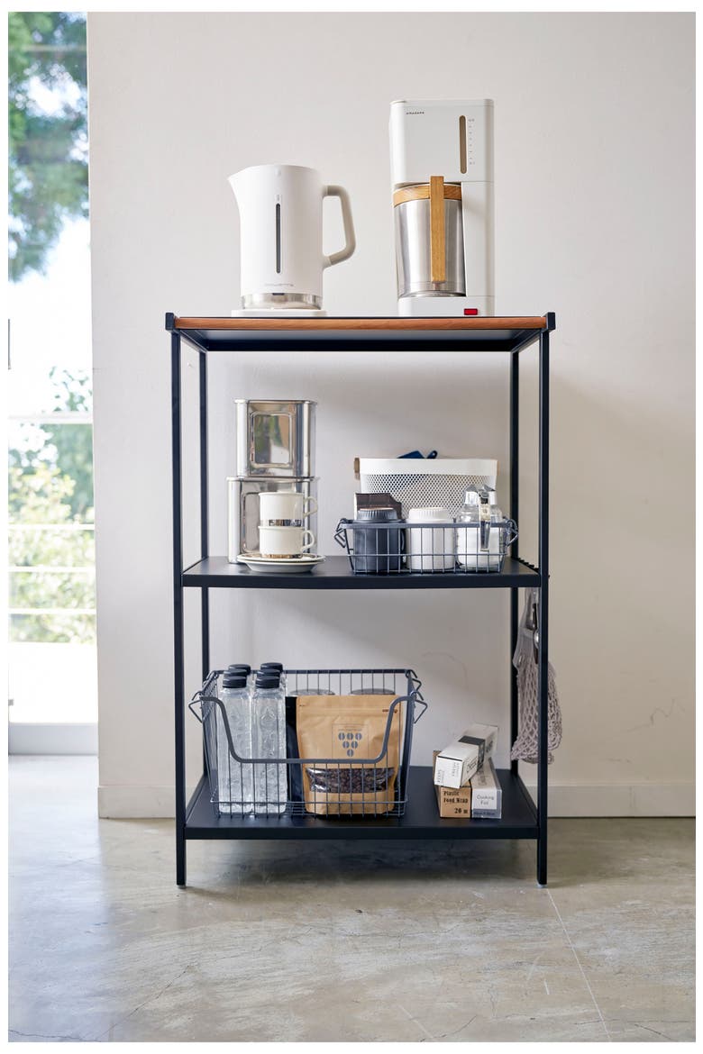 Tower 3-Tier Storage Rack, Alternate, color, BLACK
