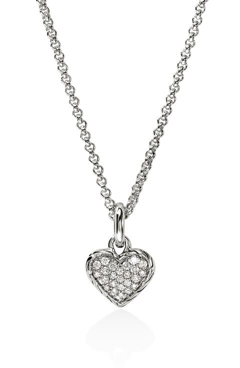 Diamond Pavé Heart Pendant Necklace