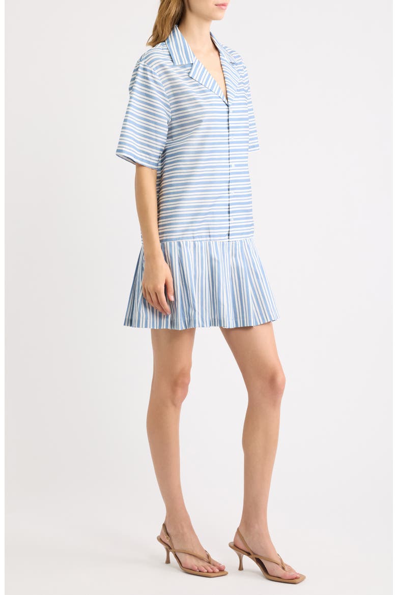 Fraser Stripe Drop Waist Minidress, Alternate, color, BLUE STRIPE