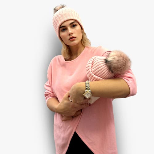 Accouchée Mom N Me Beanie Set In Pink