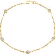 EFFY 14k Gold Plated Sterling Silver Diamond Station Bracelet
