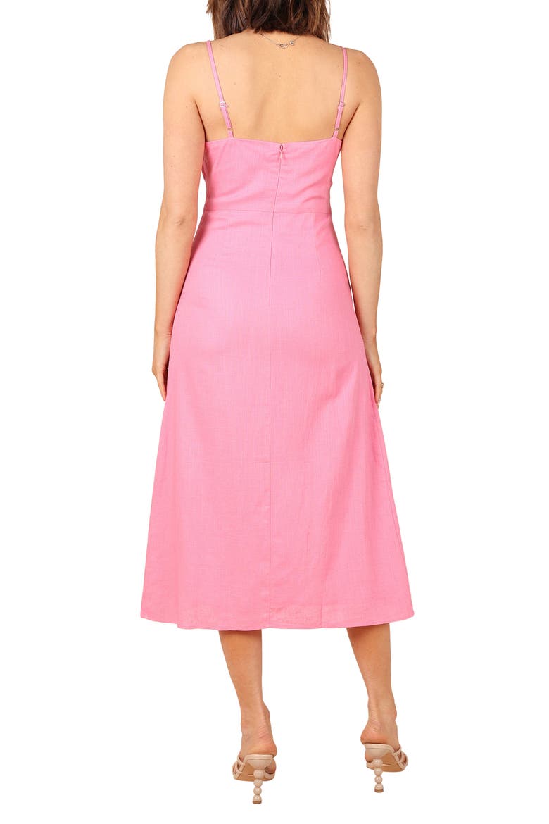 Krystal Side Slit Sleeveless Midi Dress, Alternate, color, HOT PINK